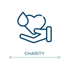 Poster - Charity icon. Linear vector illustration. Outline charity icon vector. Thin line symbol for use on web and mobile apps, logo, print media.