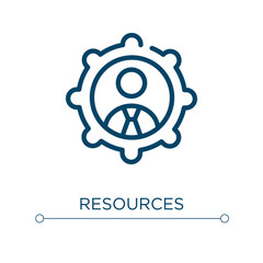 Poster - Resources icon. Linear vector illustration. Outline resources icon vector. Thin line symbol for use on web and mobile apps, logo, print media.