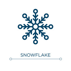 Poster - Snowflake icon. Linear vector illustration. Outline snowflake icon vector. Thin line symbol for use on web and mobile apps, logo, print media.