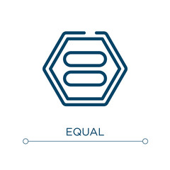 Poster - Equal icon. Linear vector illustration. Outline equal icon vector. Thin line symbol for use on web and mobile apps, logo, print media.