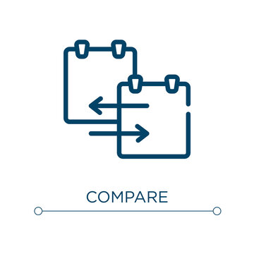 Compare icon. Linear vector illustration. Outline compare icon vector. Thin line symbol for use on web and mobile apps, logo, print media.