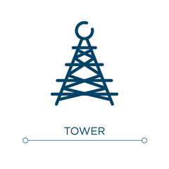 Poster - Tower icon. Linear vector illustration. Outline tower icon vector. Thin line symbol for use on web and mobile apps, logo, print media.