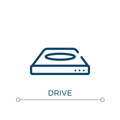 Poster - Drive icon. Linear vector illustration. Outline drive icon vector. Thin line symbol for use on web and mobile apps, logo, print media.