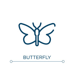 Poster - Butterfly icon. Linear vector illustration. Outline butterfly icon vector. Thin line symbol for use on web and mobile apps, logo, print media.