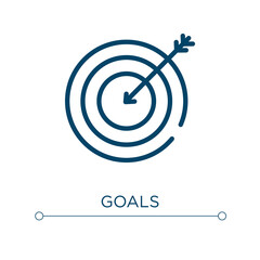 Poster - Goals icon. Linear vector illustration. Outline goals icon vector. Thin line symbol for use on web and mobile apps, logo, print media.