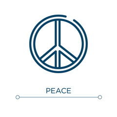 Poster - Peace icon. Linear vector illustration. Outline peace icon vector. Thin line symbol for use on web and mobile apps, logo, print media.