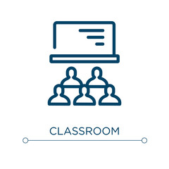 Poster - Classroom icon. Linear vector illustration. Outline classroom icon vector. Thin line symbol for use on web and mobile apps, logo, print media.