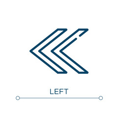 Poster - Left icon. Linear vector illustration. Outline left icon vector. Thin line symbol for use on web and mobile apps, logo, print media.