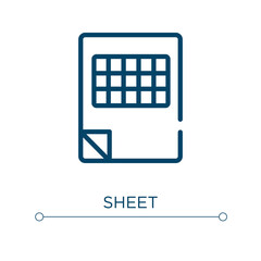 Poster - Sheet icon. Linear vector illustration. Outline sheet icon vector. Thin line symbol for use on web and mobile apps, logo, print media.