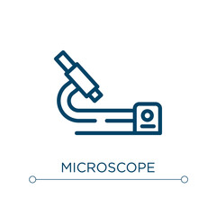 Poster - Microscope icon. Linear vector illustration. Outline microscope icon vector. Thin line symbol for use on web and mobile apps, logo, print media.