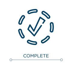 Poster - Complete icon. Linear vector illustration. Outline complete icon vector. Thin line symbol for use on web and mobile apps, logo, print media.