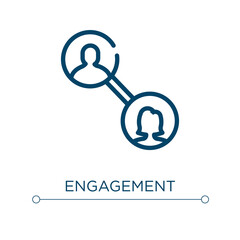 Poster - Engagement icon. Linear vector illustration. Outline engagement icon vector. Thin line symbol for use on web and mobile apps, logo, print media.