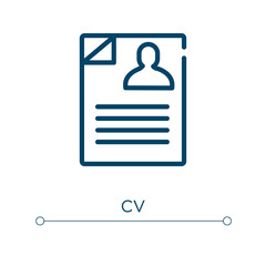 Poster - Cv icon. Linear vector illustration. Outline cv icon vector. Thin line symbol for use on web and mobile apps, logo, print media.