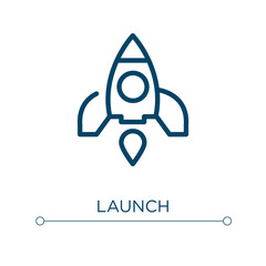 Poster - Launch icon. Linear vector illustration. Outline launch icon vector. Thin line symbol for use on web and mobile apps, logo, print media.