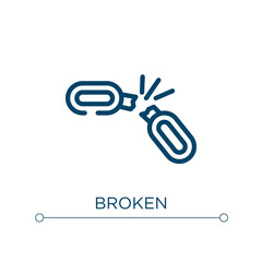 Poster - Broken icon. Linear vector illustration. Outline broken icon vector. Thin line symbol for use on web and mobile apps, logo, print media.
