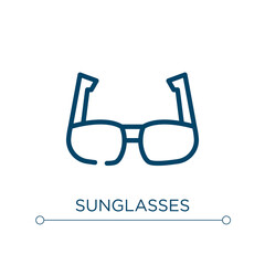 Poster - Sunglasses icon. Linear vector illustration. Outline sunglasses icon vector. Thin line symbol for use on web and mobile apps, logo, print media.