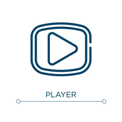 Poster - Player icon. Linear vector illustration. Outline player icon vector. Thin line symbol for use on web and mobile apps, logo, print media.