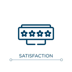 Poster - satisfaction icon. linear vector illustration. outline satisfaction icon vector. thin line symbol fo