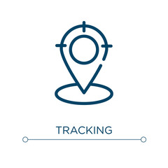 Poster - Tracking icon. Linear vector illustration. Outline tracking icon vector. Thin line symbol for use on web and mobile apps, logo, print media.