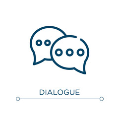 Poster - Dialogue icon. Linear vector illustration. Outline dialogue icon vector. Thin line symbol for use on web and mobile apps, logo, print media.