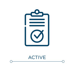 Poster - active icon. linear vector illustration. outline active icon vector. thin line symbol for use on web