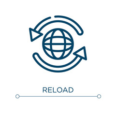 Poster - Reload icon. Linear vector illustration. Outline reload icon vector. Thin line symbol for use on web and mobile apps, logo, print media.