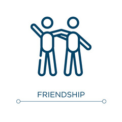 Poster - Friendship icon. Linear vector illustration. Outline friendship icon vector. Thin line symbol for use on web and mobile apps, logo, print media.