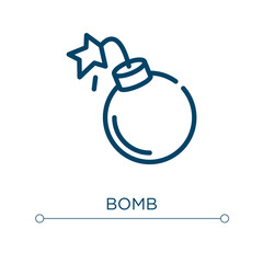 Poster - Bomb icon. Linear vector illustration. Outline bomb icon vector. Thin line symbol for use on web and mobile apps, logo, print media.
