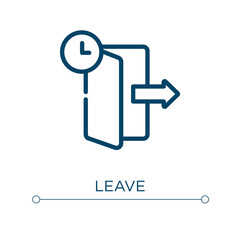 Poster - Leave icon. Linear vector illustration. Outline leave icon vector. Thin line symbol for use on web and mobile apps, logo, print media.