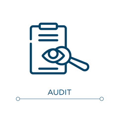 Poster - Audit icon. Linear vector illustration. Outline audit icon vector. Thin line symbol for use on web and mobile apps, logo, print media.