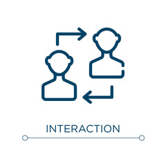 Fototapete - Interaction icon. Linear vector illustration. Outline interaction icon vector. Thin line symbol for use on web and mobile apps, logo, print media.