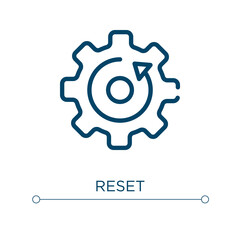 Poster - Reset icon. Linear vector illustration. Outline reset icon vector. Thin line symbol for use on web and mobile apps, logo, print media.