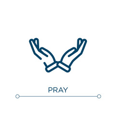 Poster - Pray icon. Linear vector illustration. Outline pray icon vector. Thin line symbol for use on web and mobile apps, logo, print media.
