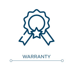 Poster - Warranty icon. Linear vector illustration. Outline warranty icon vector. Thin line symbol for use on web and mobile apps, logo, print media.