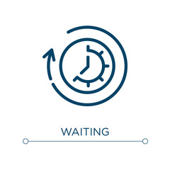 Poster - Waiting icon. Linear vector illustration. Outline waiting icon vector. Thin line symbol for use on web and mobile apps, logo, print media.