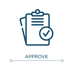 Poster - Approve icon. Linear vector illustration. Outline approve icon vector. Thin line symbol for use on web and mobile apps, logo, print media.