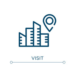 Poster - visit icon. linear vector illustration. outline visit icon vector. thin line symbol for use on web a