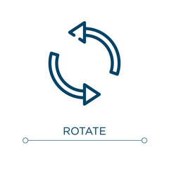 Poster - Rotate icon. Linear vector illustration. Outline rotate icon vector. Thin line symbol for use on web and mobile apps, logo, print media.