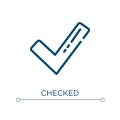 Poster - Checked icon. Linear vector illustration. Outline checked icon vector. Thin line symbol for use on web and mobile apps, logo, print media.