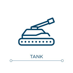 Aufkleber - Tank icon. Linear vector illustration. Outline tank icon vector. Thin line symbol for use on web and mobile apps, logo, print media.