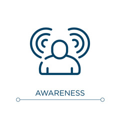 Poster - Awareness icon. Linear vector illustration. Outline awareness icon vector. Thin line symbol for use on web and mobile apps, logo, print media.