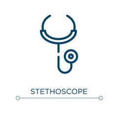 Poster - Stethoscope icon. Linear vector illustration. Outline stethoscope icon vector. Thin line symbol for use on web and mobile apps, logo, print media.