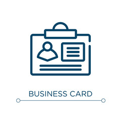 Aufkleber - Business card icon. Linear vector illustration. Outline business card icon vector. Thin line symbol for use on web and mobile apps, logo, print media.