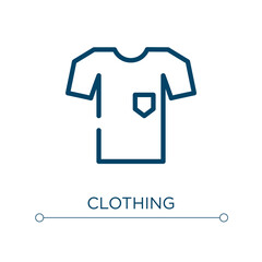 Poster - Clothing icon. Linear vector illustration. Outline clothing icon vector. Thin line symbol for use on web and mobile apps, logo, print media.