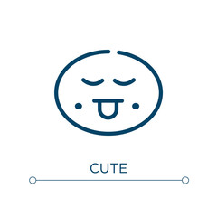 Poster - Cute icon. Linear vector illustration. Outline cute icon vector. Thin line symbol for use on web and mobile apps, logo, print media.