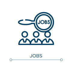 Aufkleber - Jobs icon. Linear vector illustration. Outline jobs icon vector. Thin line symbol for use on web and mobile apps, logo, print media.