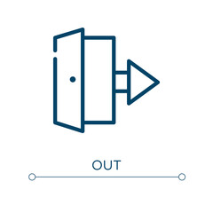 Poster - Out icon. Linear vector illustration. Outline out icon vector. Thin line symbol for use on web and mobile apps, logo, print media.