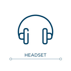 Poster - Headset icon. Linear vector illustration. Outline headset icon vector. Thin line symbol for use on web and mobile apps, logo, print media.