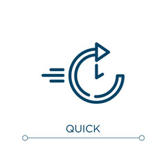 Fototapete - Quick icon. Linear vector illustration. Outline quick icon vector. Thin line symbol for use on web and mobile apps, logo, print media.