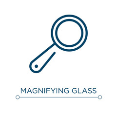 Poster - Magnifying glass icon. Linear vector illustration. Outline magnifying glass icon vector. Thin line symbol for use on web and mobile apps, logo, print media.